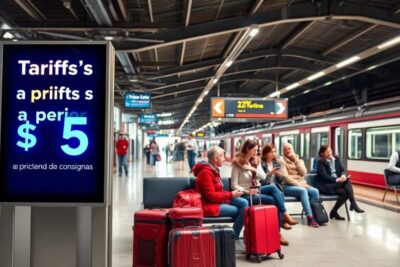 que significa a partir de en las tarifas de consignas Lockers guardar maletas